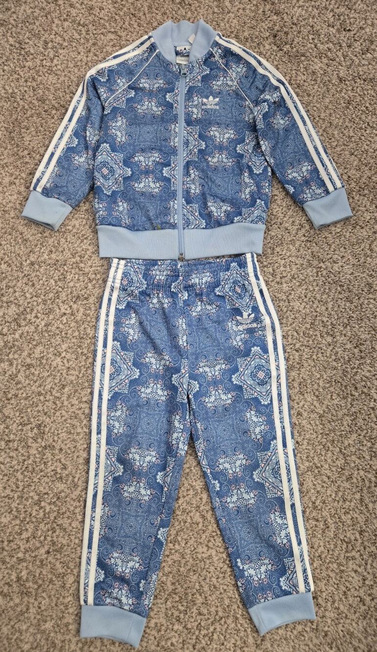 ADIDAS ORIGINAL Culture Clash SST Unisex Toddler Track Suit Print Blue White 3T